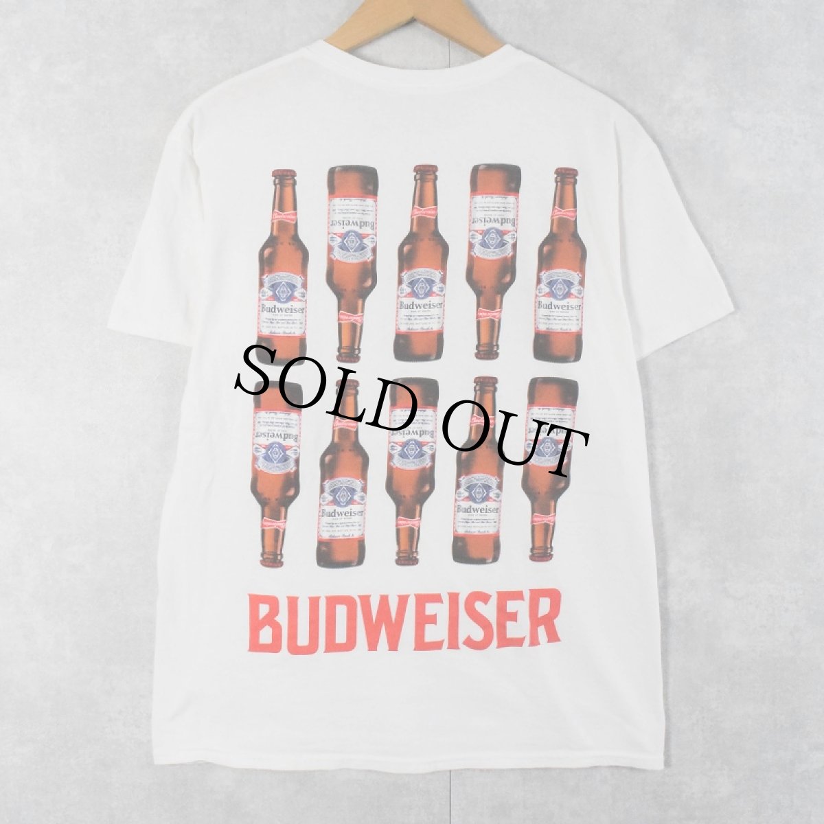 画像1: 90's Budweiser ビールメーカー プリントTシャツ (1)