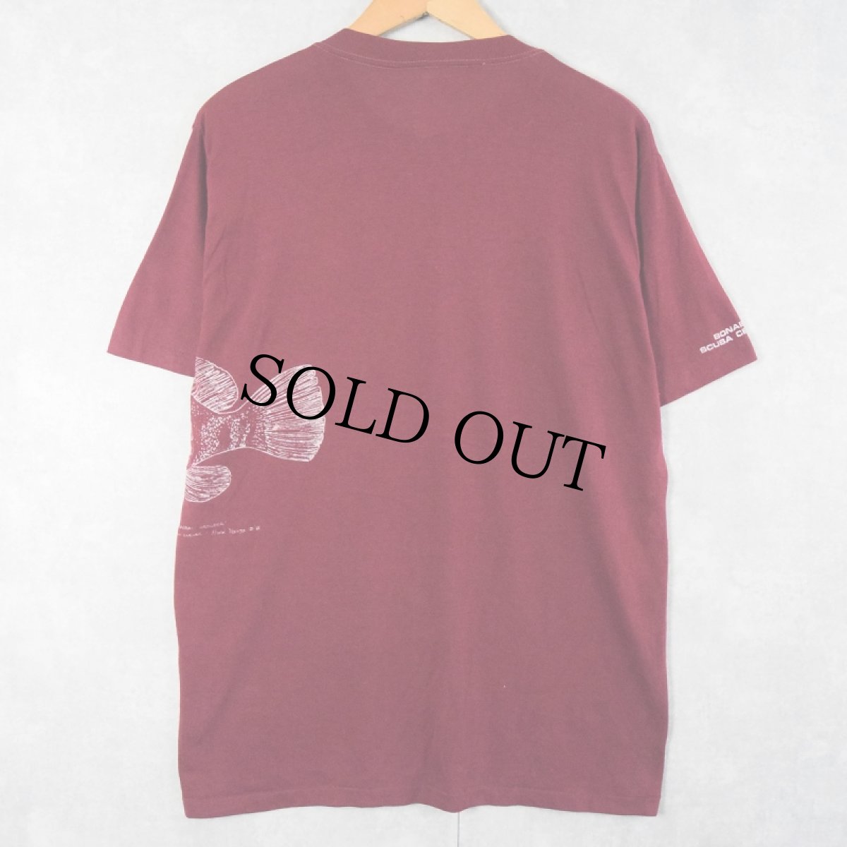 画像2: 80's USA製 "NASSAY GROUPER" 魚 巻きプリントTシャツ XL (2)