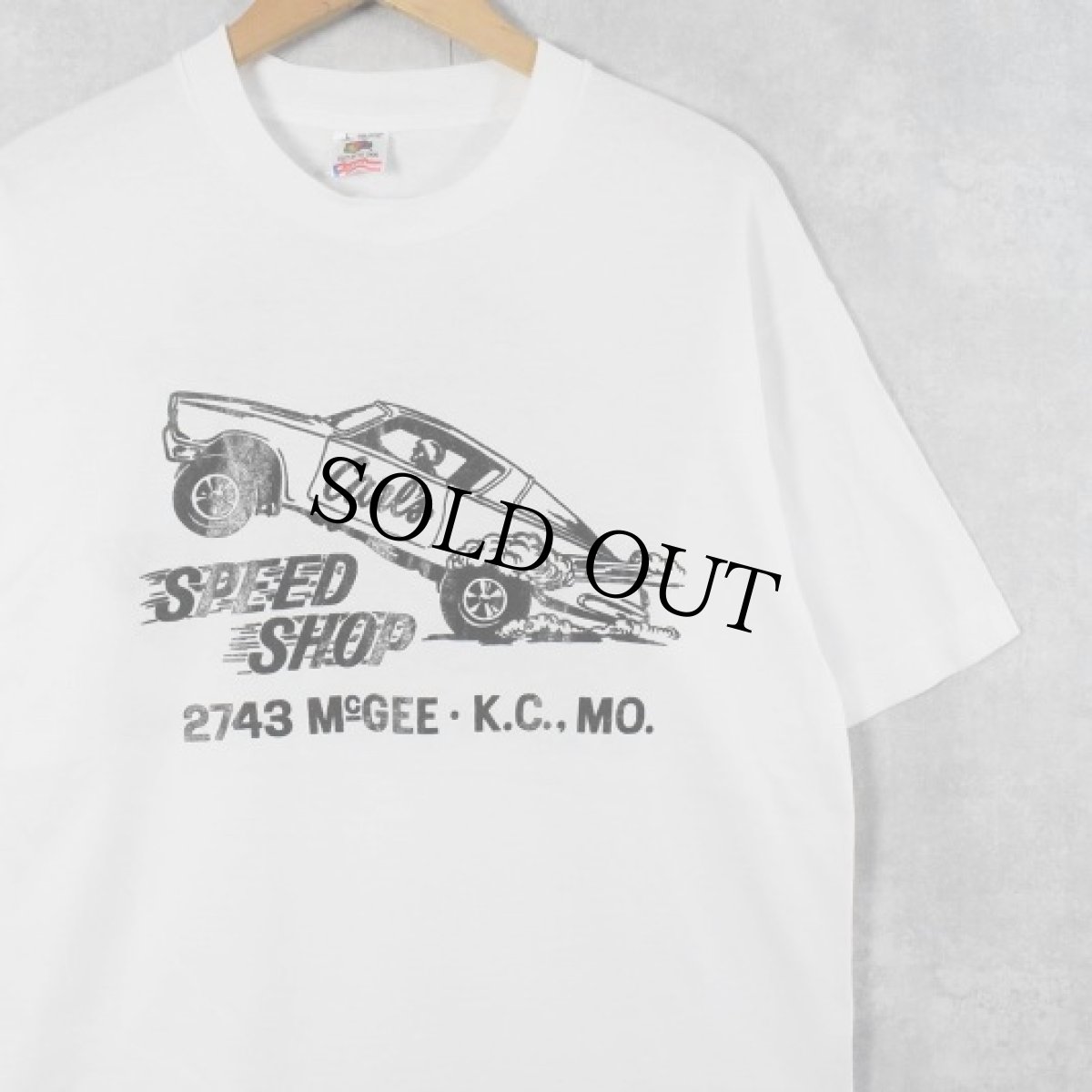 画像1: 90's Carl's Speed Shop USA製 バイクカスタムショップ プリントTシャツ L (1)