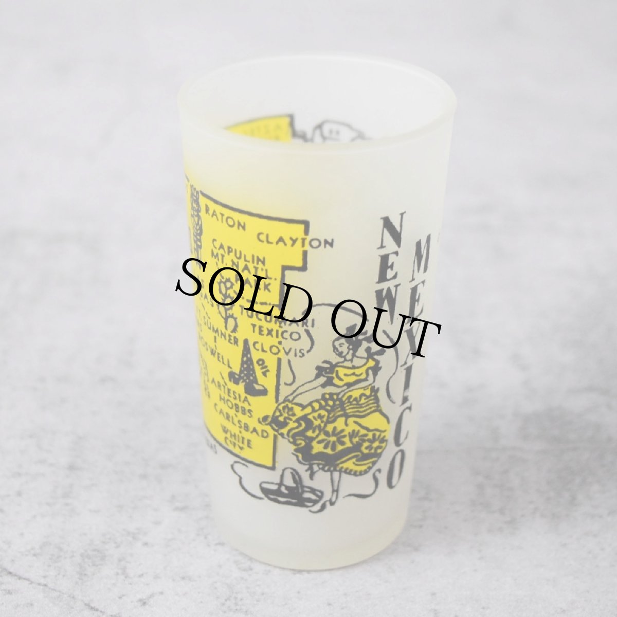 画像1: VINTAGE Hazel Atlas "MEXICO" スーベニアフロストグラス (1)