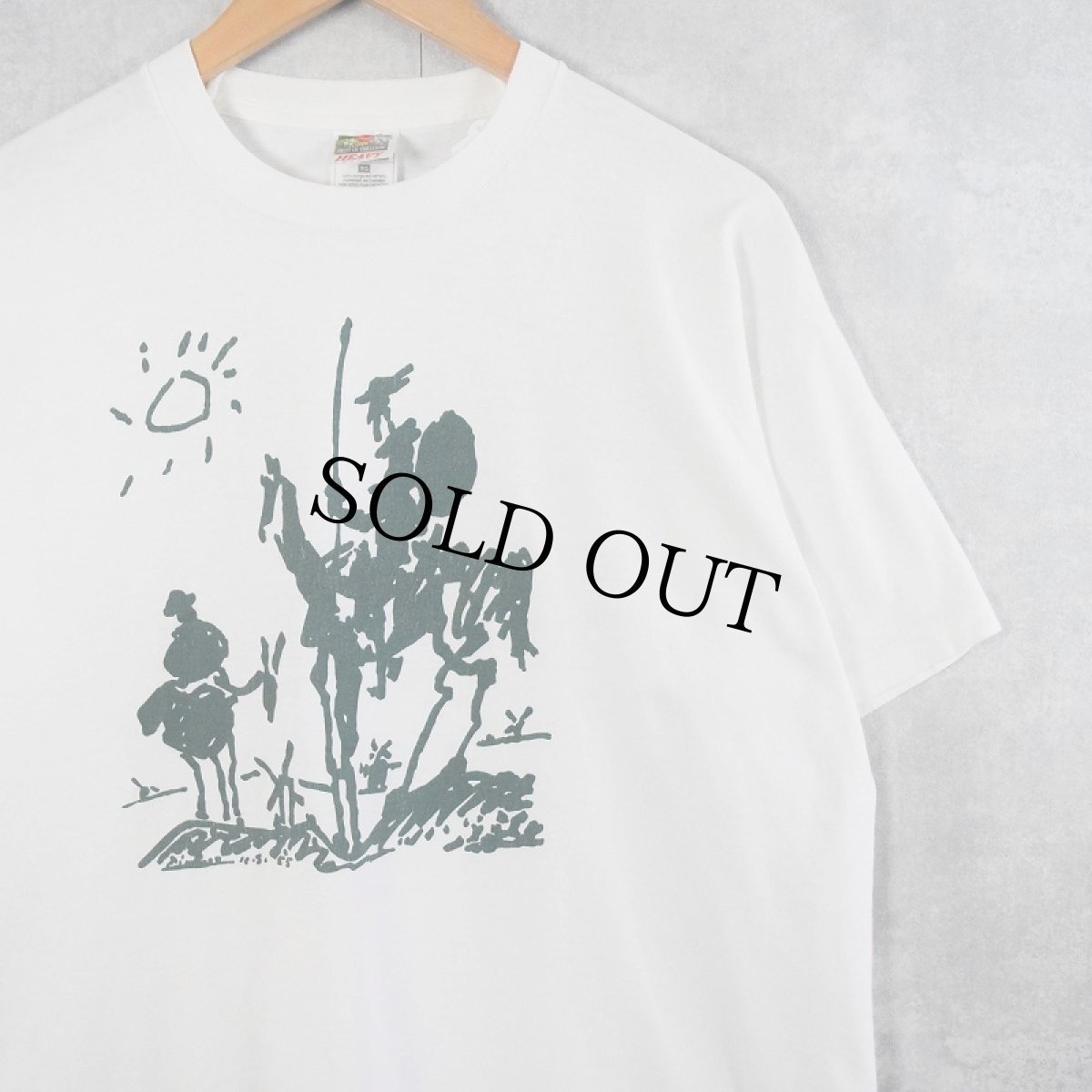 画像1: 90's Pablo Picasso "Don Quixote" アートプリントTシャツ XL (1)