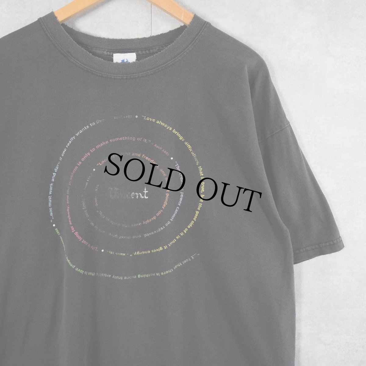 画像1: 90's USA製 Vincent Van Gogh 名言プリントTシャツ BLACK XL (1)