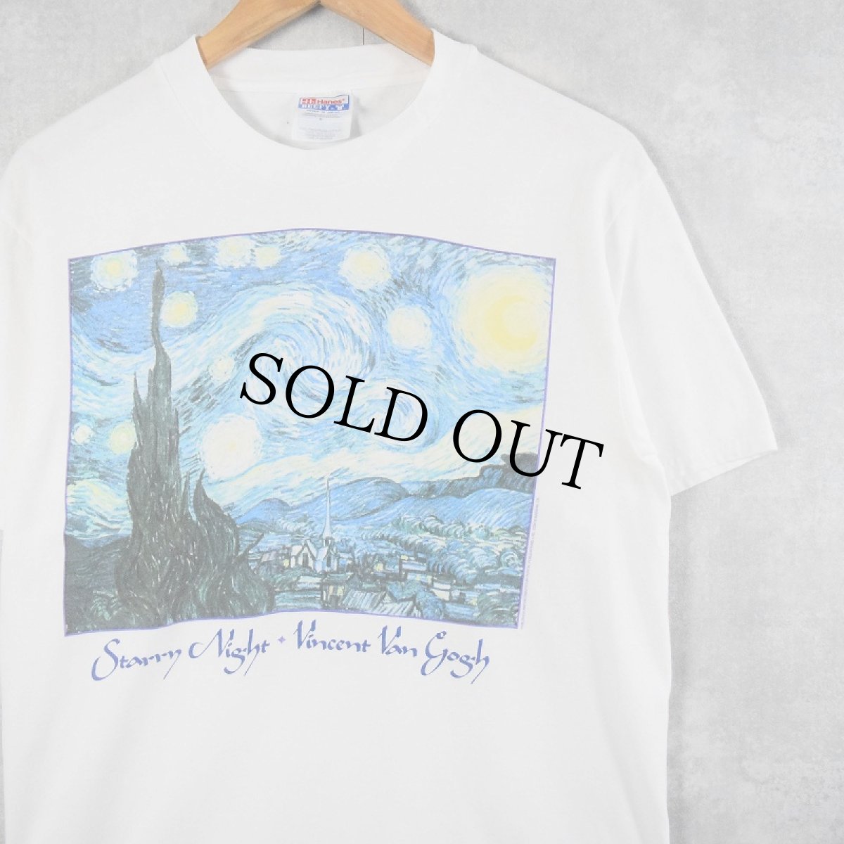 画像1: Vincent Van Gogh "The Starry Night" アートプリントTシャツ M (1)