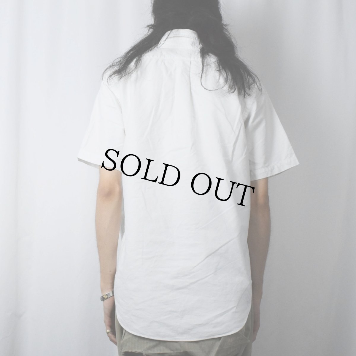 画像3: Ralph Lauren "CLASSIC FIT" ロゴ刺繍 コットンボタンダウンシャツ M (3)