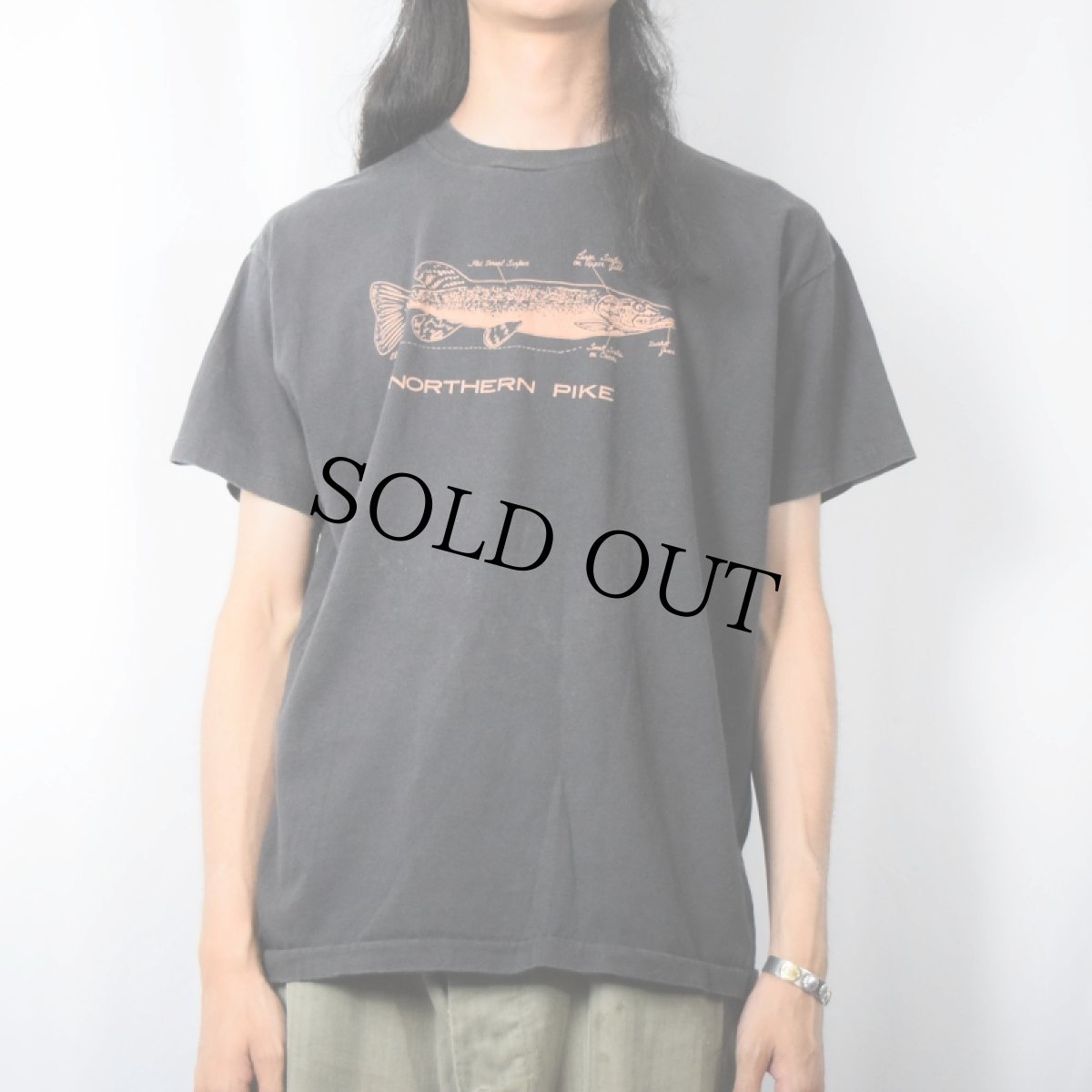 画像2: 90's USA製 "NORTHERN PIKE" 魚プリントTシャツ XL (2)