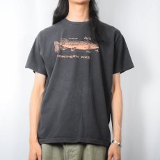 画像2: 90's USA製 "NORTHERN PIKE" 魚プリントTシャツ XL (2)