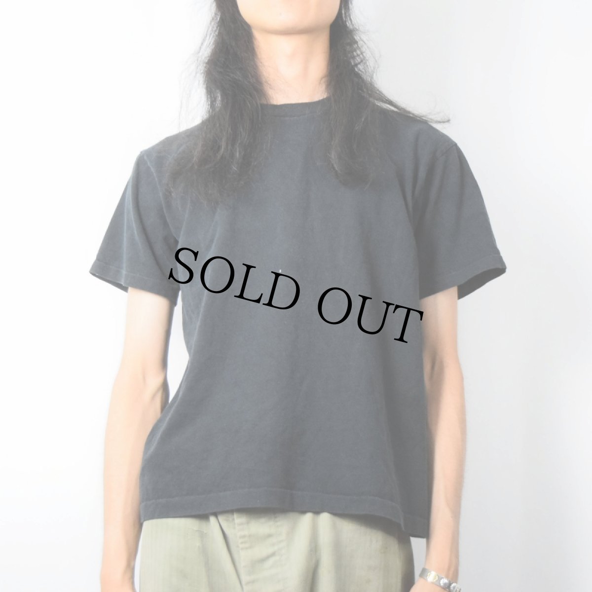 画像2: 90's anvil USA製 無地Tシャツ BLACK M (2)