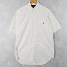 画像1: Ralph Lauren "BLAKE" ロゴ刺繍 コットンボタンダウンシャツ S (1)