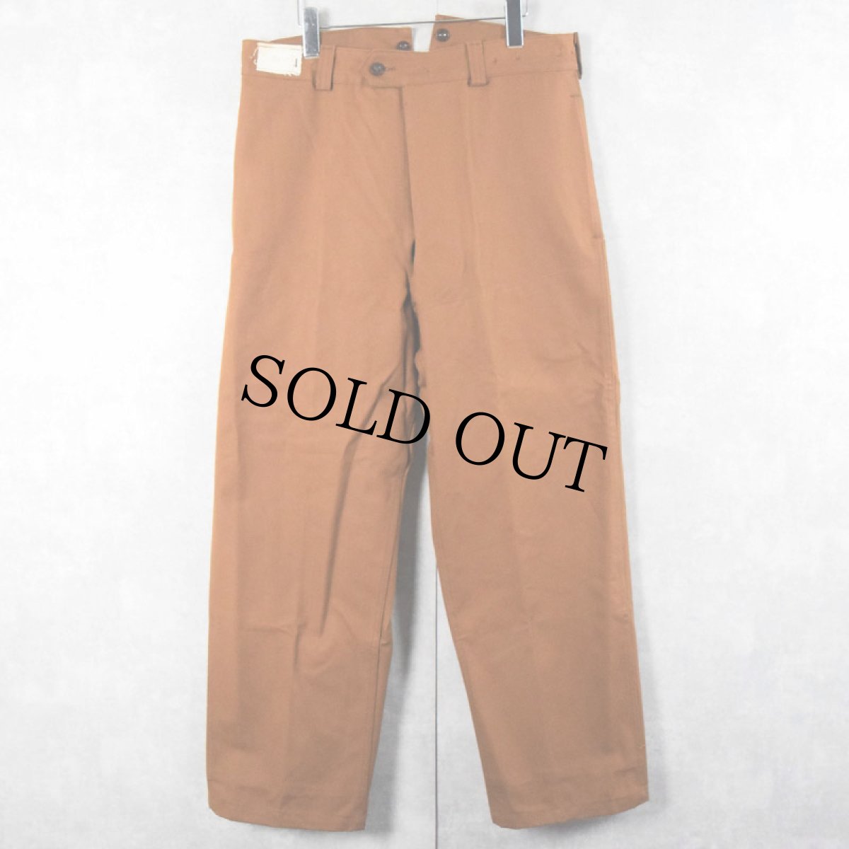 画像1: 40〜50's SNCF フランス国鉄 針刺しシンチ ダックワークパンツ W36 (1)