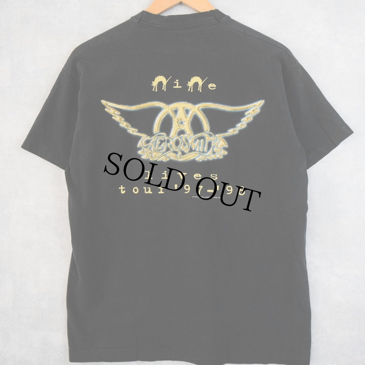 画像2: 90's AEROSMITH CANADA製 ロックバンドプリントTシャツ BLACK L (2)