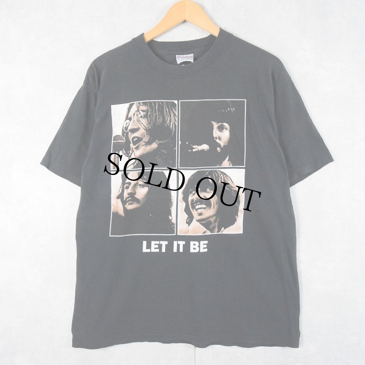 画像1: 90's THE BEATLES USA製 "LET IT BE" ロックバンド プリントTシャツ BLACK L (1)