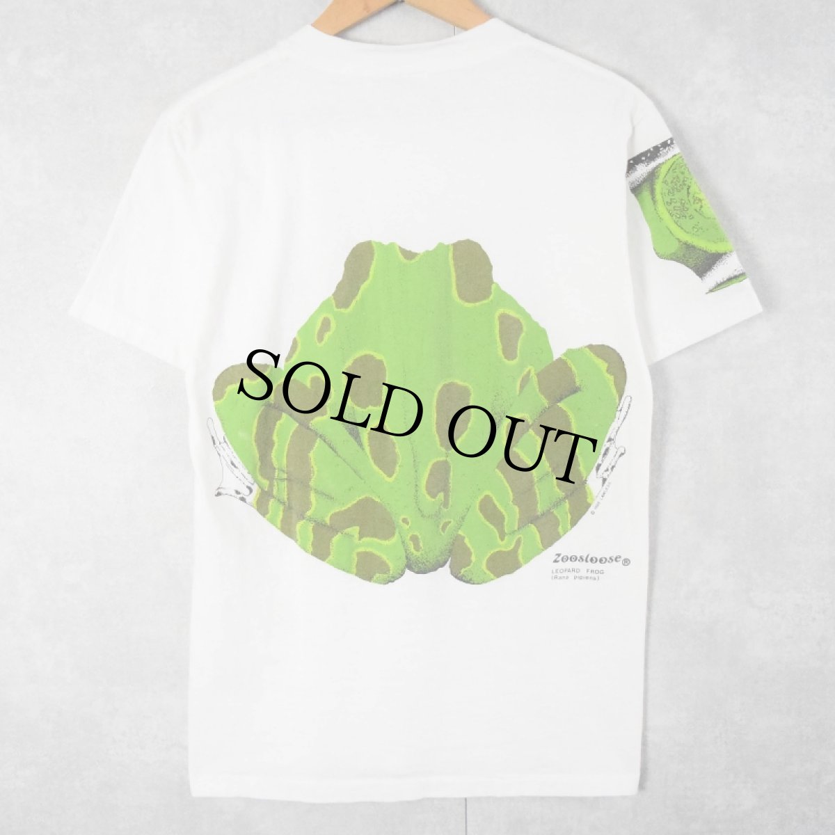 画像2: 80's Zoosloose "LEOPARD FROG" カエルプリントTシャツ M (2)
