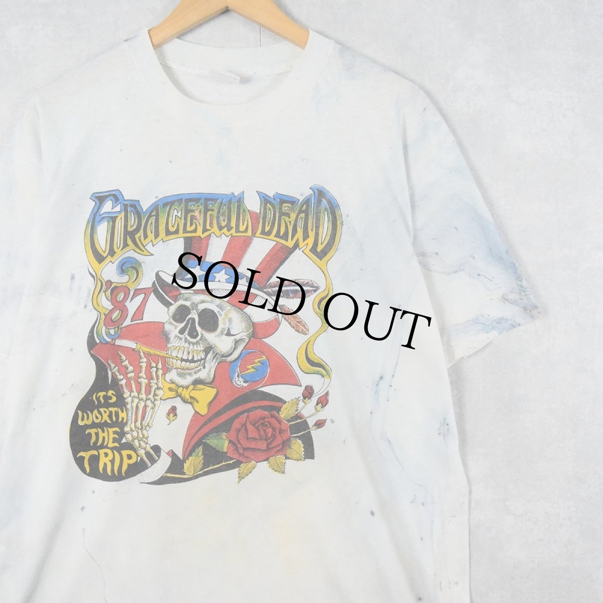 画像1: 80's GRATEFUL DEAD × BOB DYLAN USA製 バンドツアープリント タイダイTシャツ ONE SIZE (1)