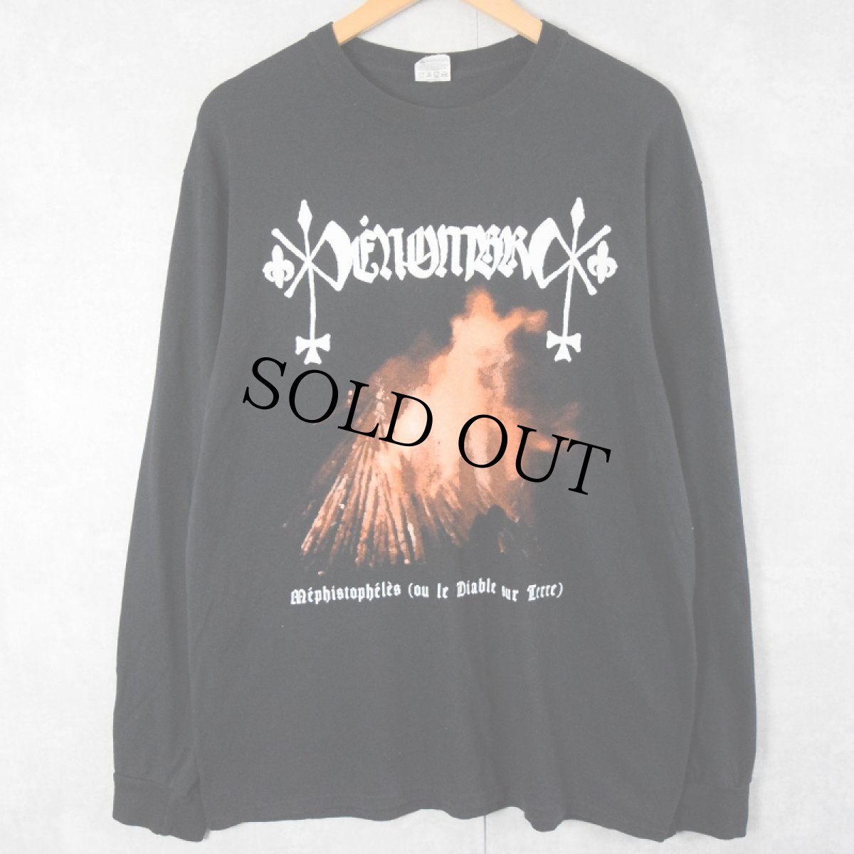 画像1: 【SALE】 p?nombre ブラックメタルバンドロンT L (1)