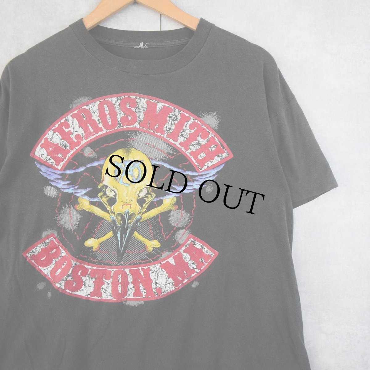 画像1: 90's AEROSMITH × PUSHEAD "PUMP" ロックバンドツアープリントTシャツ BLACK (1)