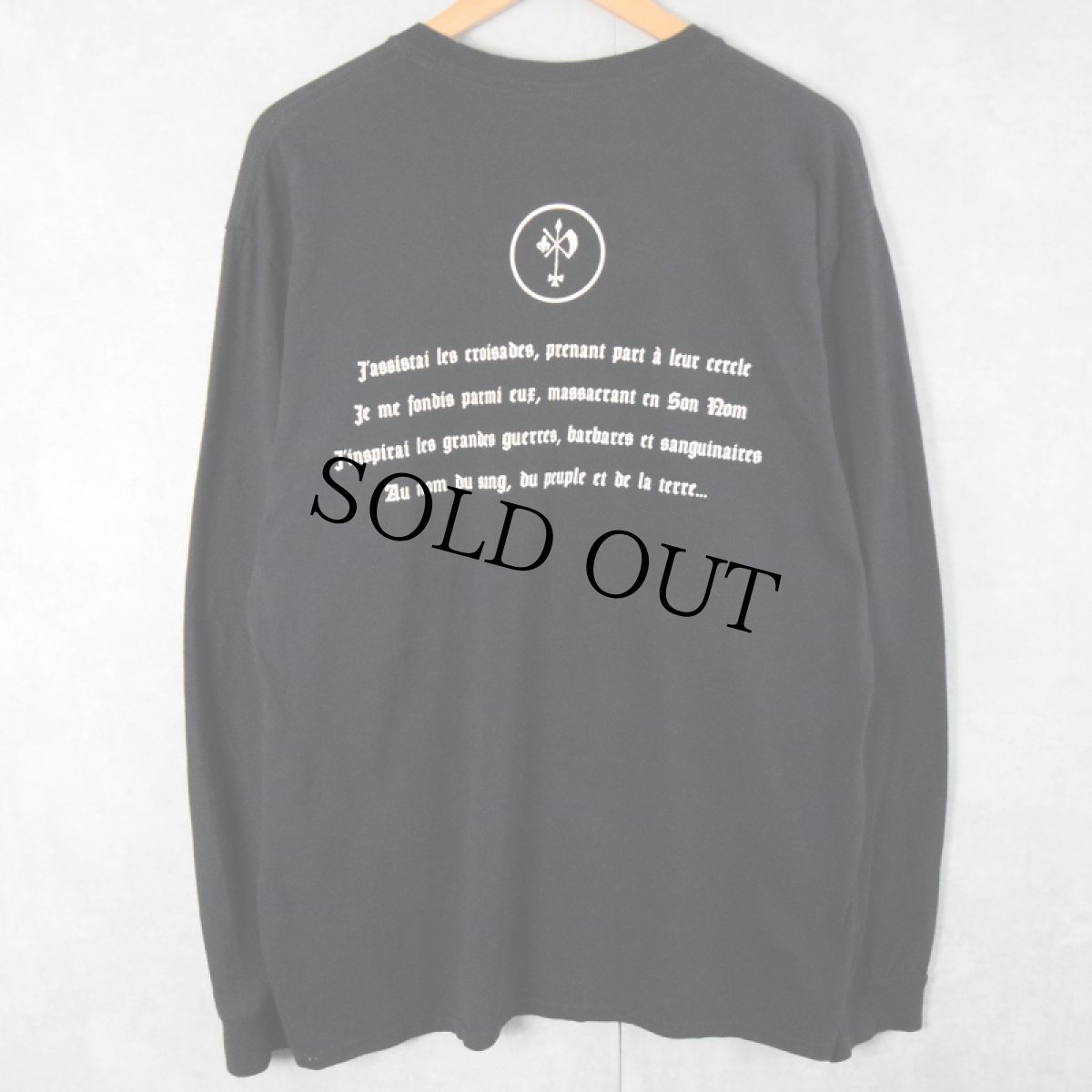 画像2: 【SALE】 p?nombre ブラックメタルバンドロンT L (2)