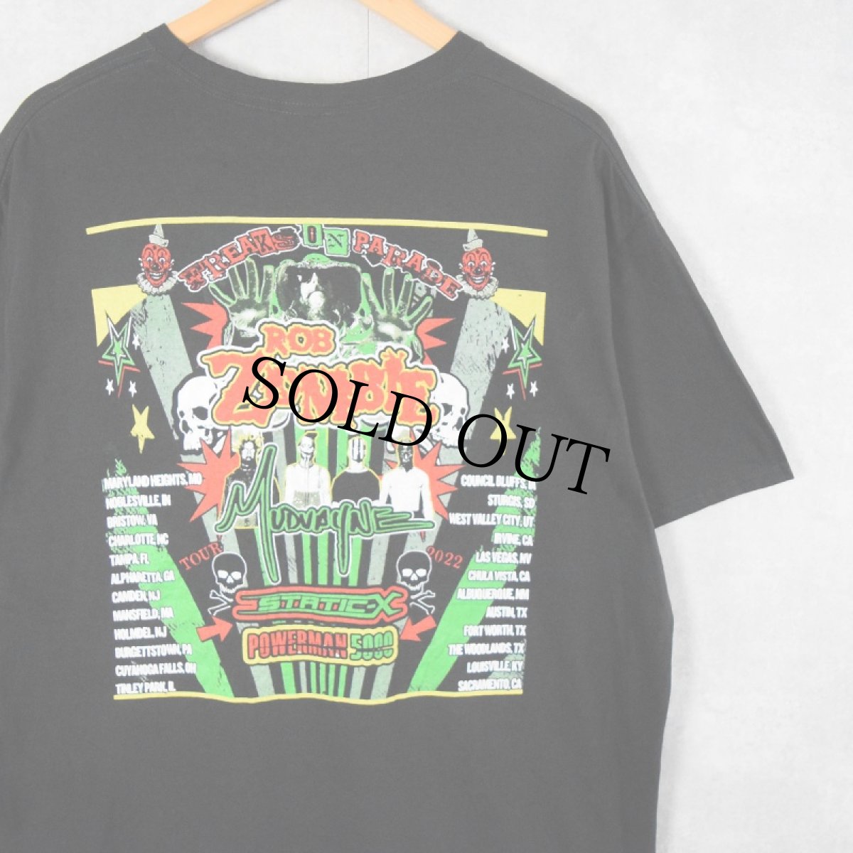 画像2: Rob Zombie "FREAKS ON PARADE 2022" ミュージシャンツアーTシャツ (2)