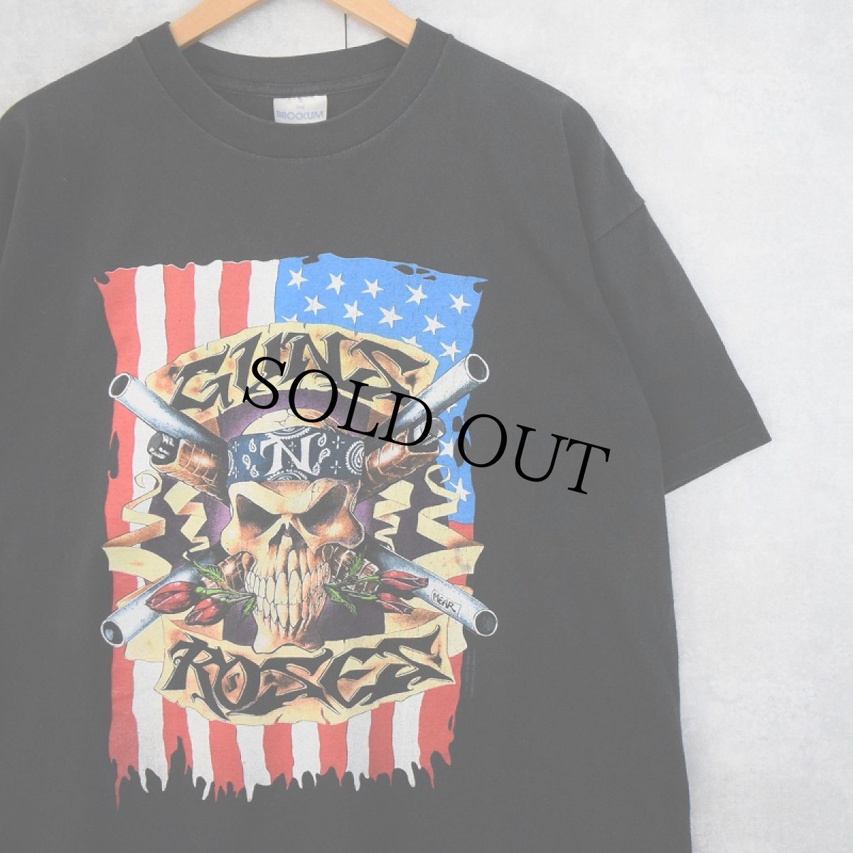 画像1: 90's GUNS ROSES USA製 ロックバンドプリントTシャツ BLACK XL (1)