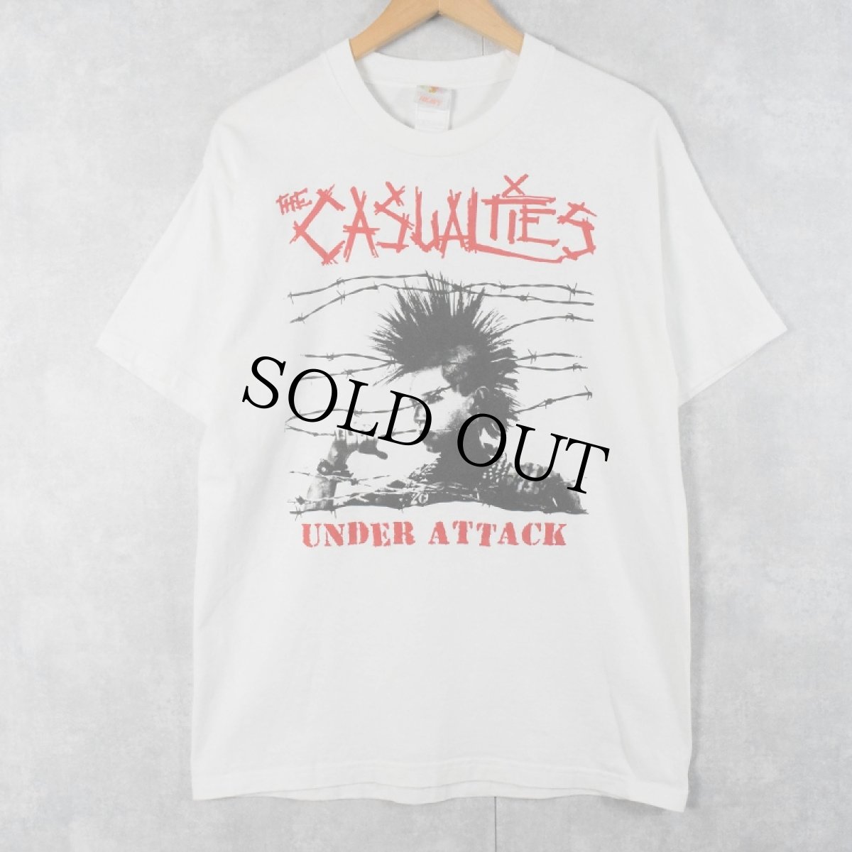 画像1: THE CASUALTIES "UNDER ATTACK" ハードコアパンクバンド アルバムプリントTシャツ L (1)
