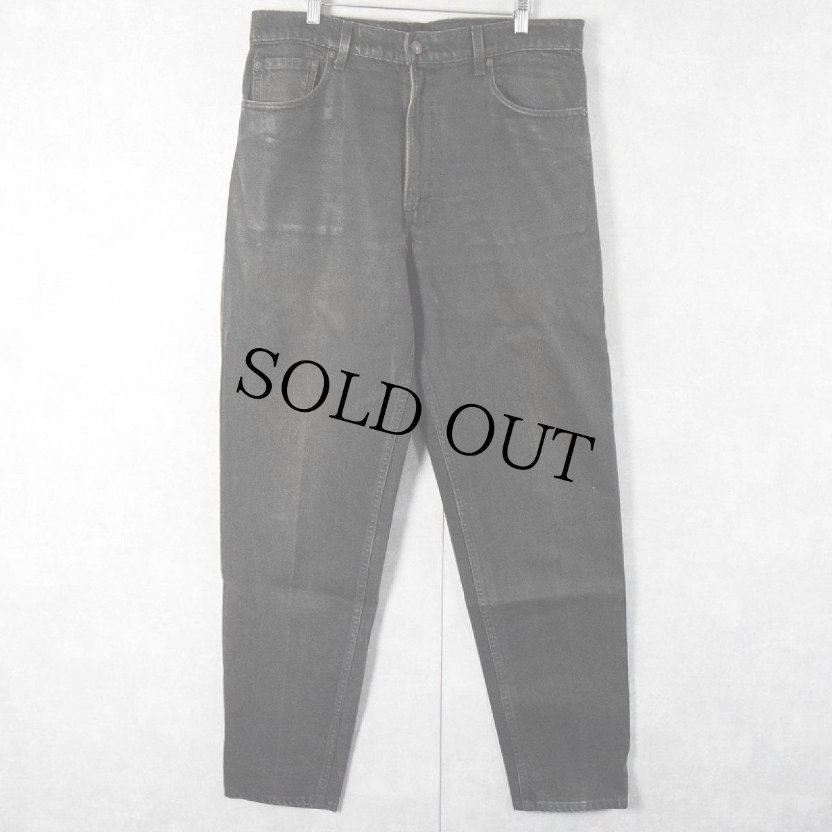 画像1: 90's Levi's 550 USA製 後染め "サルファブラック" ブラックデニムパンツ W36 (1)