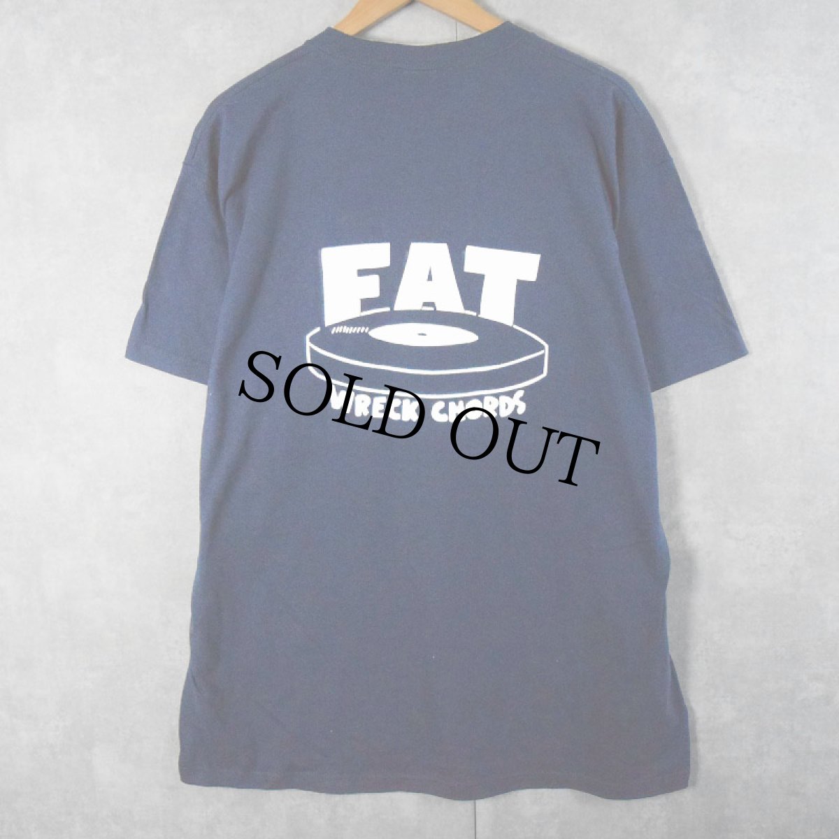 画像2: 2000's Strung Out "FAT WRECK CHORDS" パンクロックバンドプリントTシャツ NAVY XL (2)