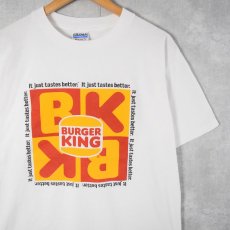 画像1: BURGER KING "It just taste better." ハンバーガーショップ ロゴプリントTシャツ L (1)