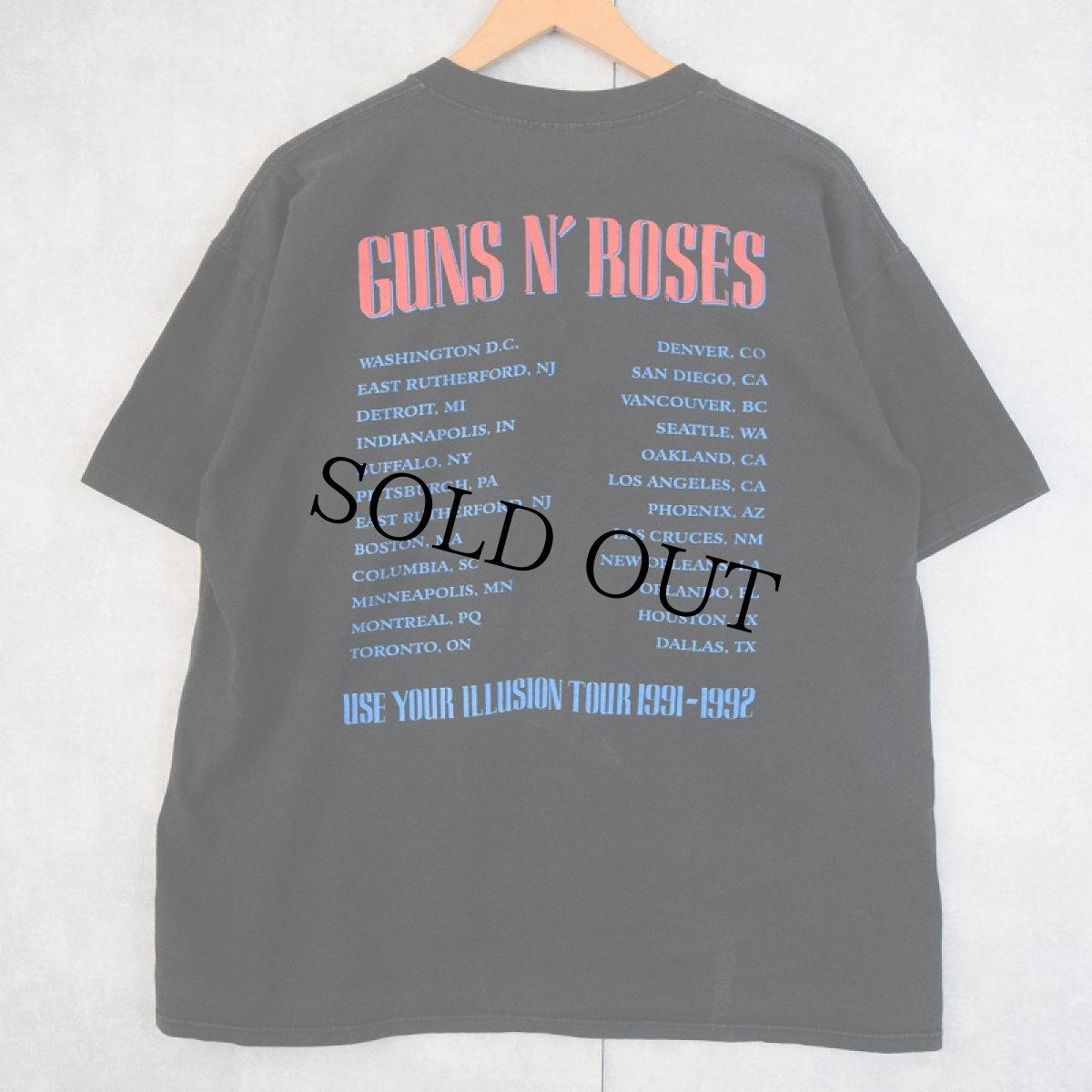 画像2: 90's GUNS ROSES USA製 ロックバンドプリントTシャツ BLACK XL (2)