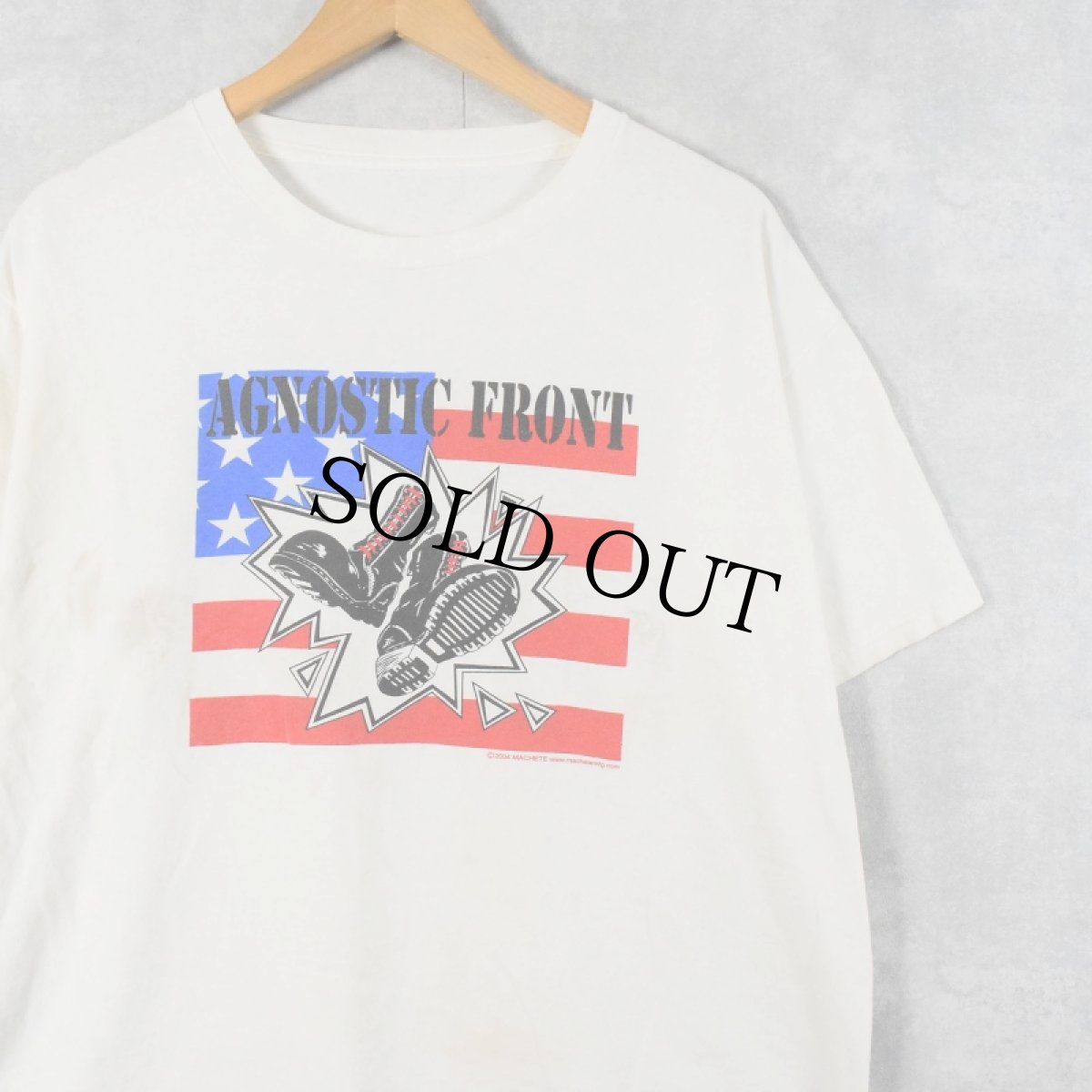 画像1: 【SALE】 2004 AGNOSTIC FRONT ハードコア・パンクバンド プリントTシャツ (1)