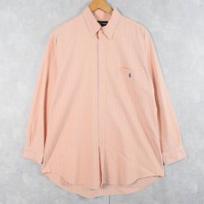 画像1: 【SALE】 Ralph Lauren "BIG SHIRT" ストライプ柄 コットンボタンダウンシャツ L (1)