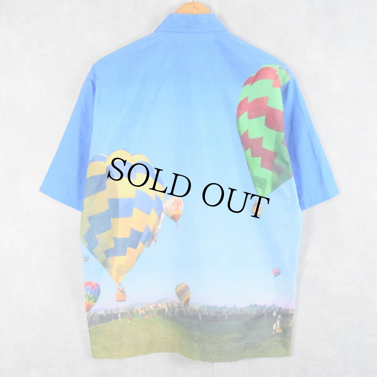 画像2: GIANNI BRUN ITALY製 気球柄 プリントシャツ M (2)