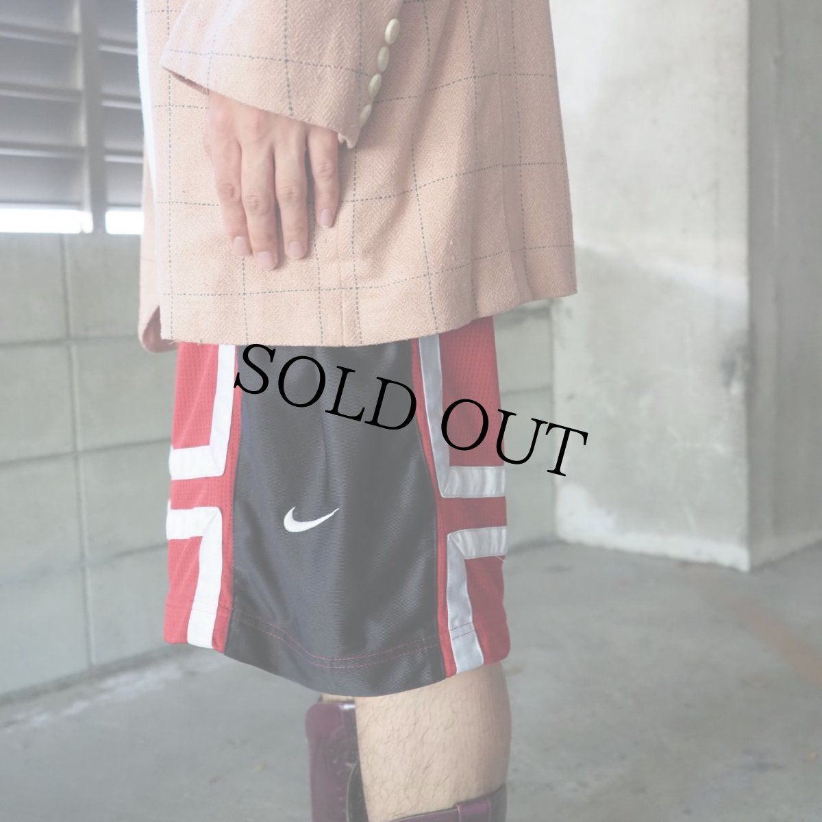 画像4: NIKE ロゴ刺繍 メッシュ バスケットパンツ L (4)