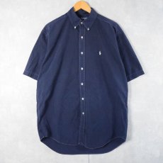 画像1: Ralph Lauren "BLAKE" ロゴ刺繍 ボタンダウンコットンシャツ M (1)