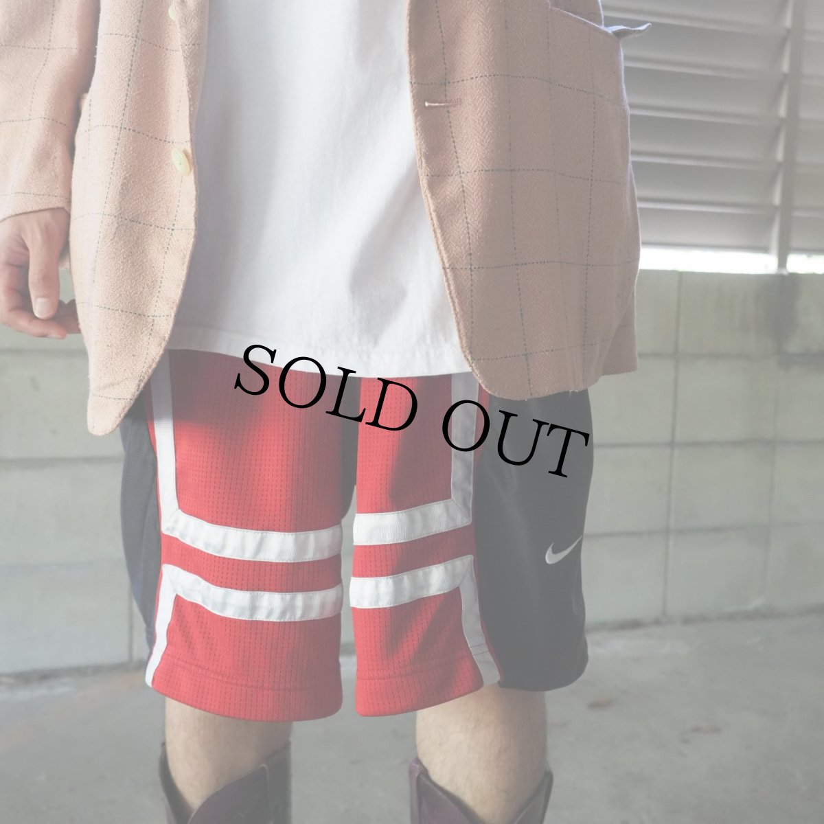 画像3: NIKE ロゴ刺繍 メッシュ バスケットパンツ L (3)