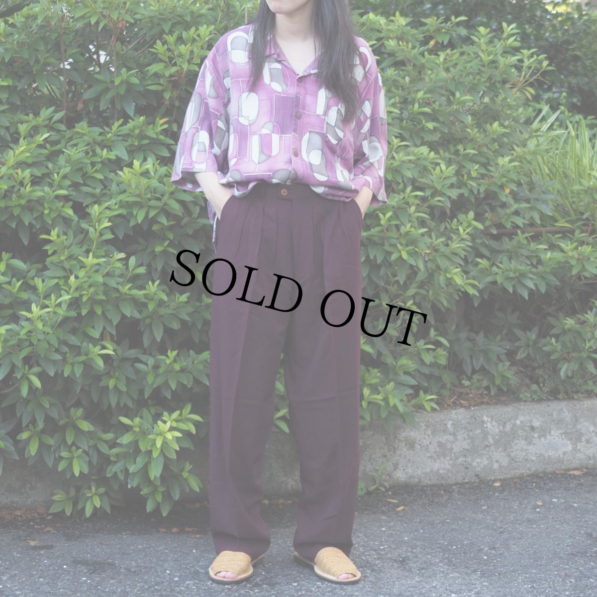 画像2: Tommy bahama 総柄 シルクオープンカラーシャツ L (2)