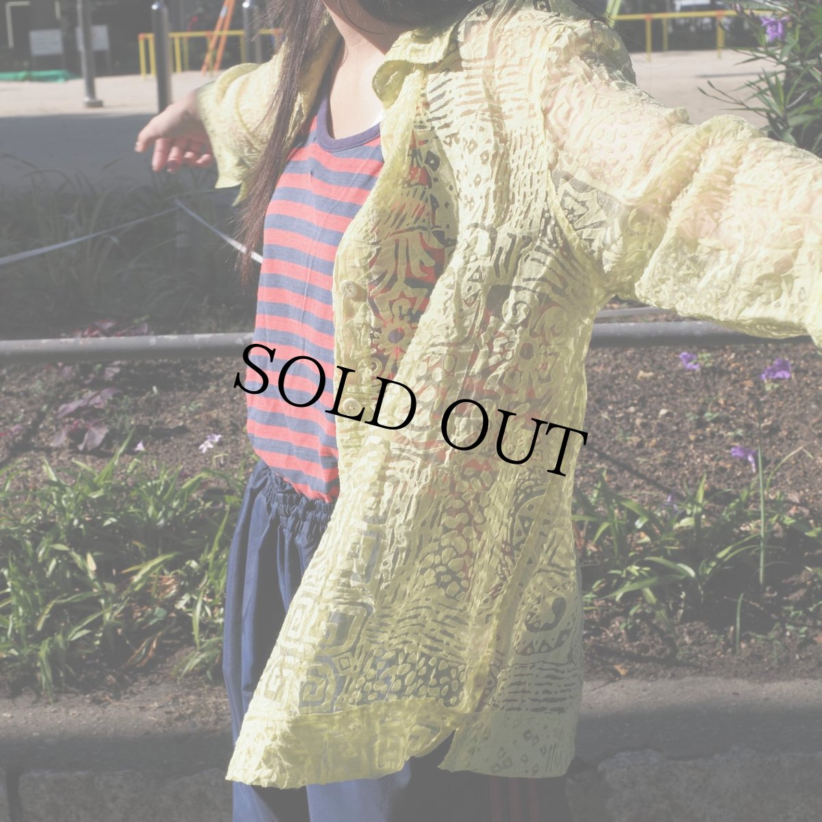 画像2: Rudy Rd. レーヨン×ナイロン 総柄 シースルーシャツ 10 (2)