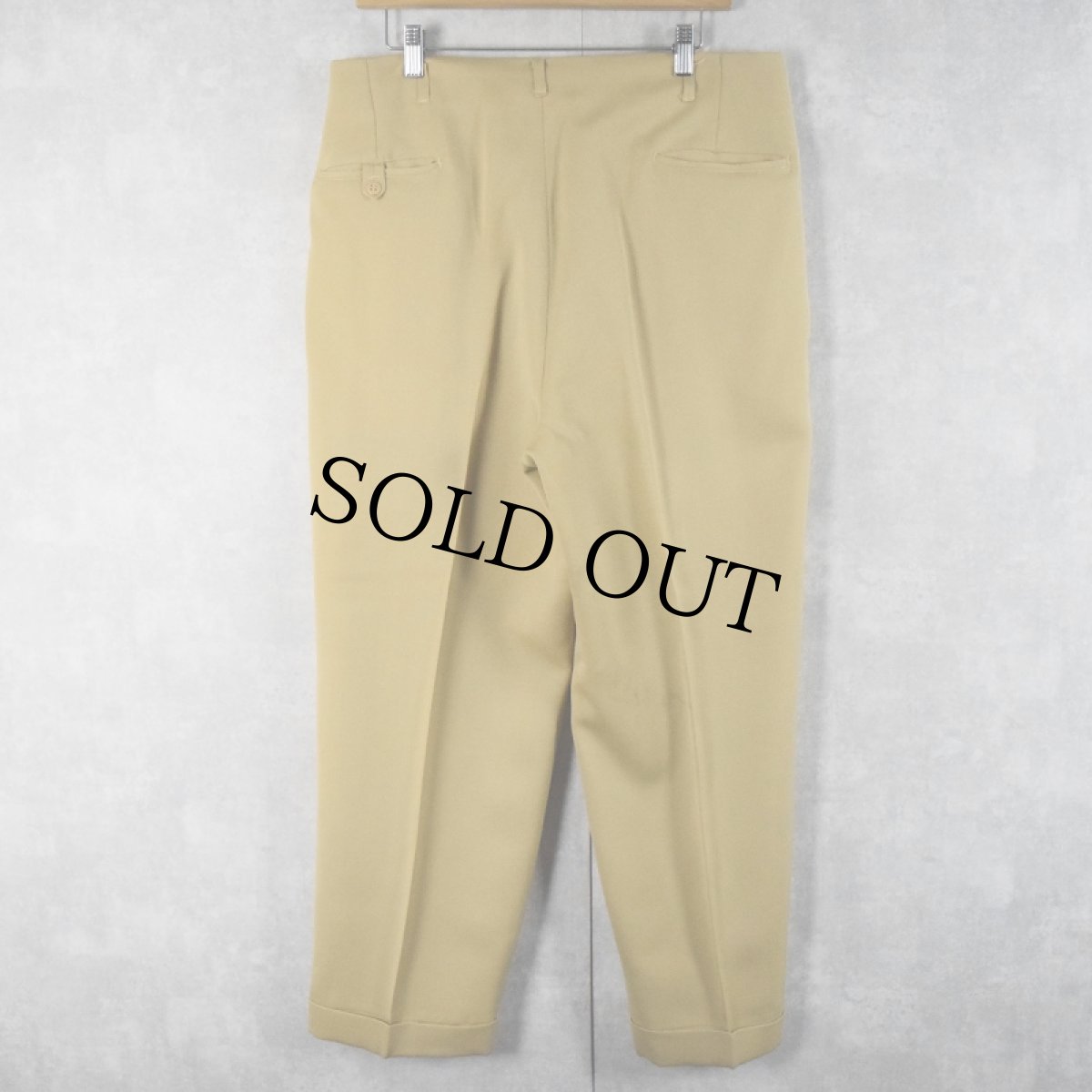 画像2: 50's ウールギャバジンスラックス W35 (2)