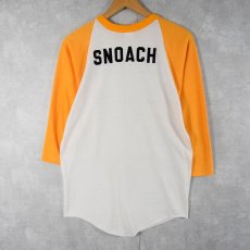 画像2: 70〜80's sportswear USA製 "SECTION 81 CHAMPS" フロッキープリントラグランTシャツ L (2)