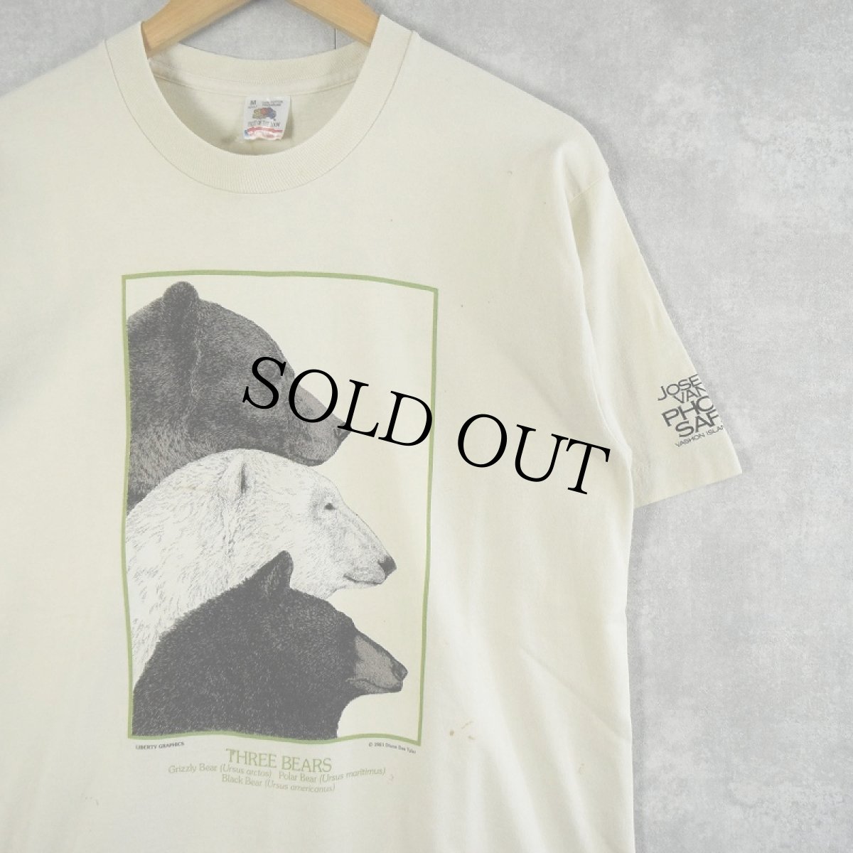 画像1: 80's LIBERTY GRAPHICS Diana Dee Tyler USA製 "THREE BEARS" くまイラストプリントTシャツ M (1)
