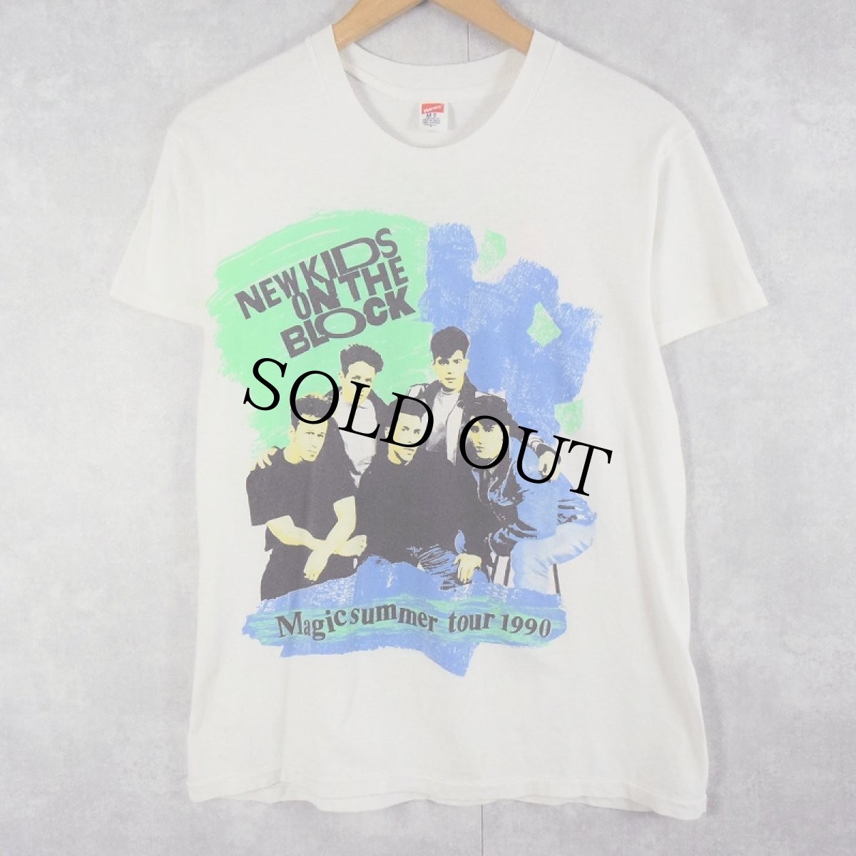 画像1: 90's New Kids On The Block USA製 "Magic summer tour 1990" ボーイズバンドプリントTシャツ M (1)