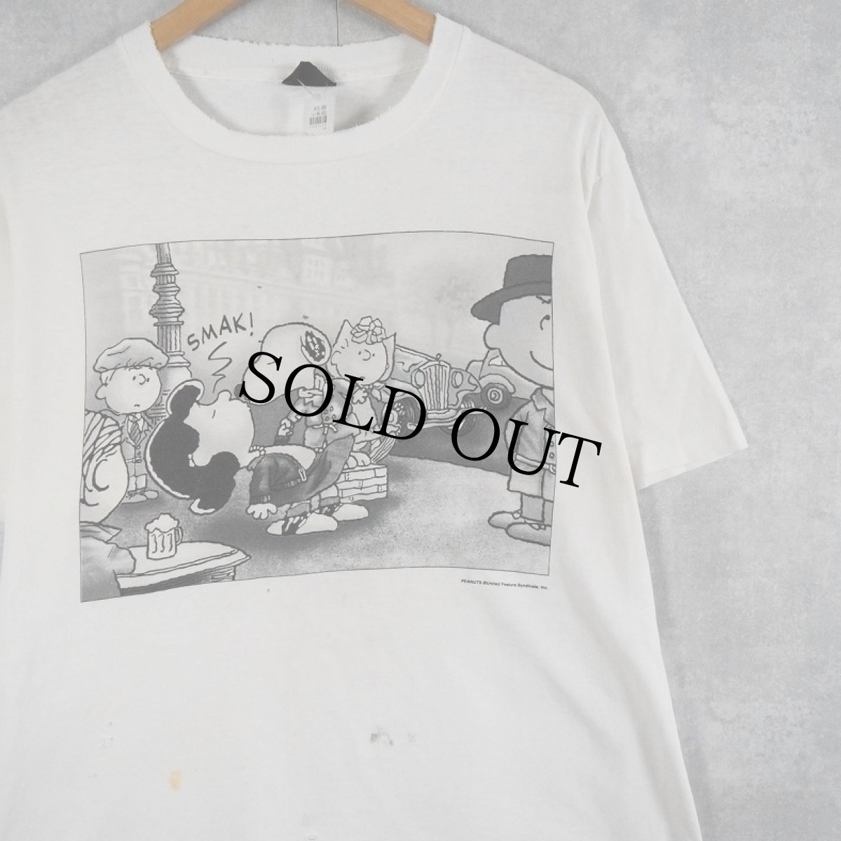 画像1: 90's PEANUTS USA製 "La baiser de l'Hotel de Ville, Paris" パロディプリントTシャツ XL (1)