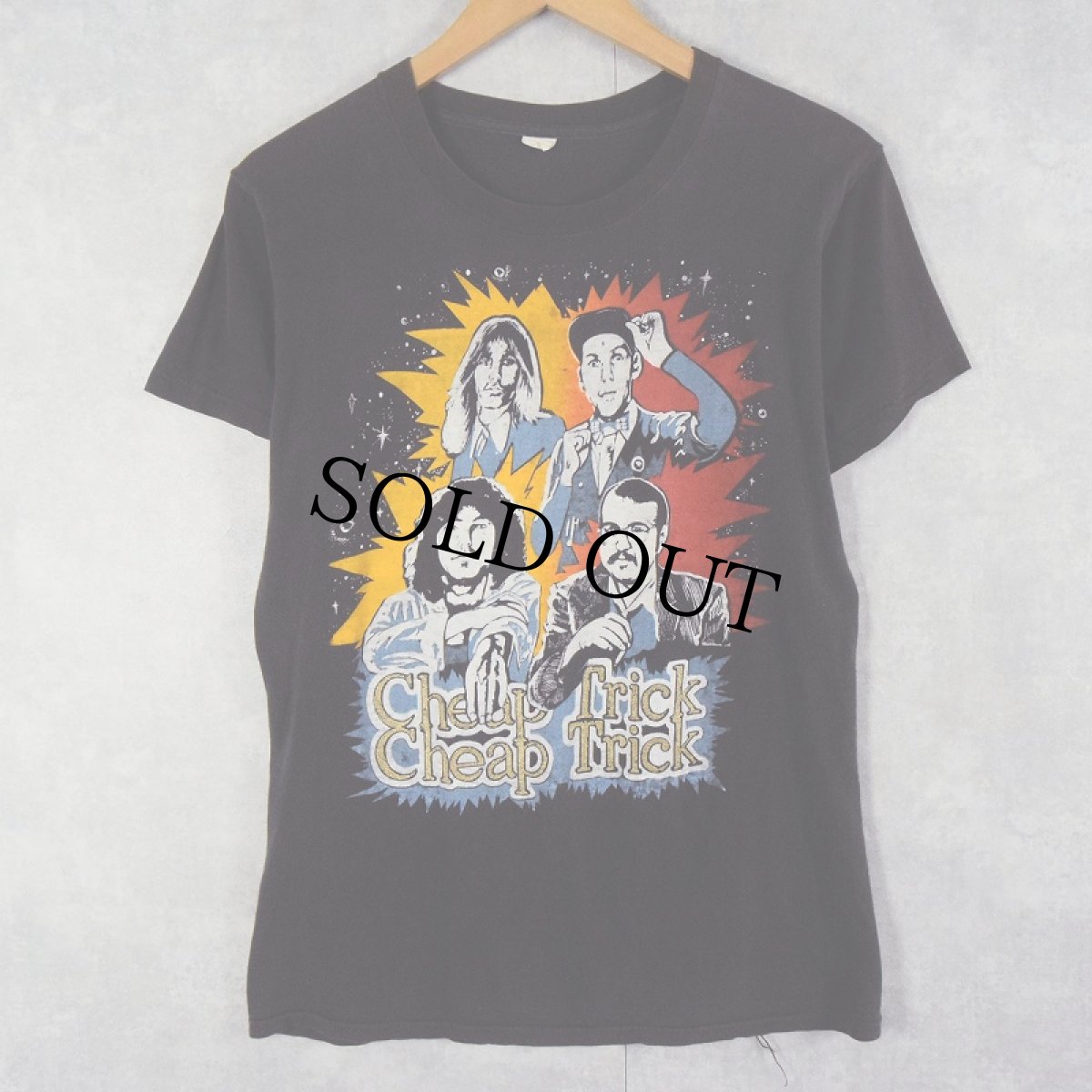 画像1: 70's Cheap Trick ロックバンドプリントTシャツ BLACK L (1)