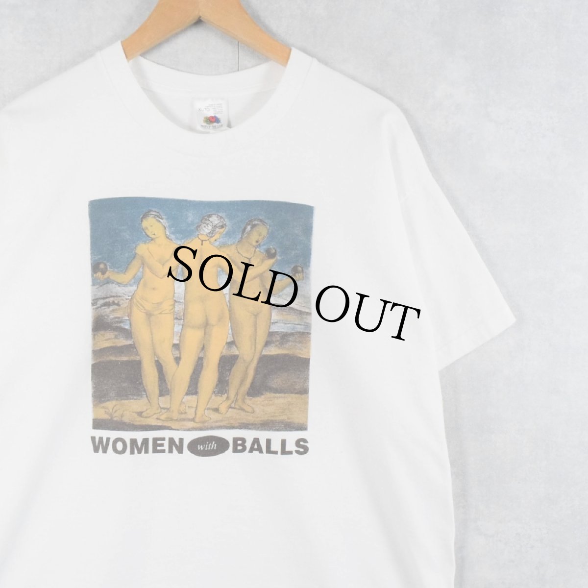画像1: 【SALE】 90's Raffaello CANADA製 "The Three Craces" アートプリントTシャツ XL (1)