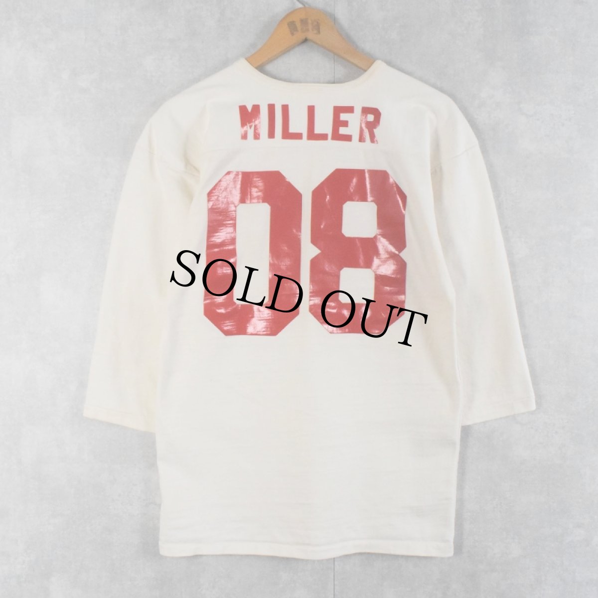 画像2: 60〜70's "MILLER 08" ラバープリントフットボールTシャツ (2)