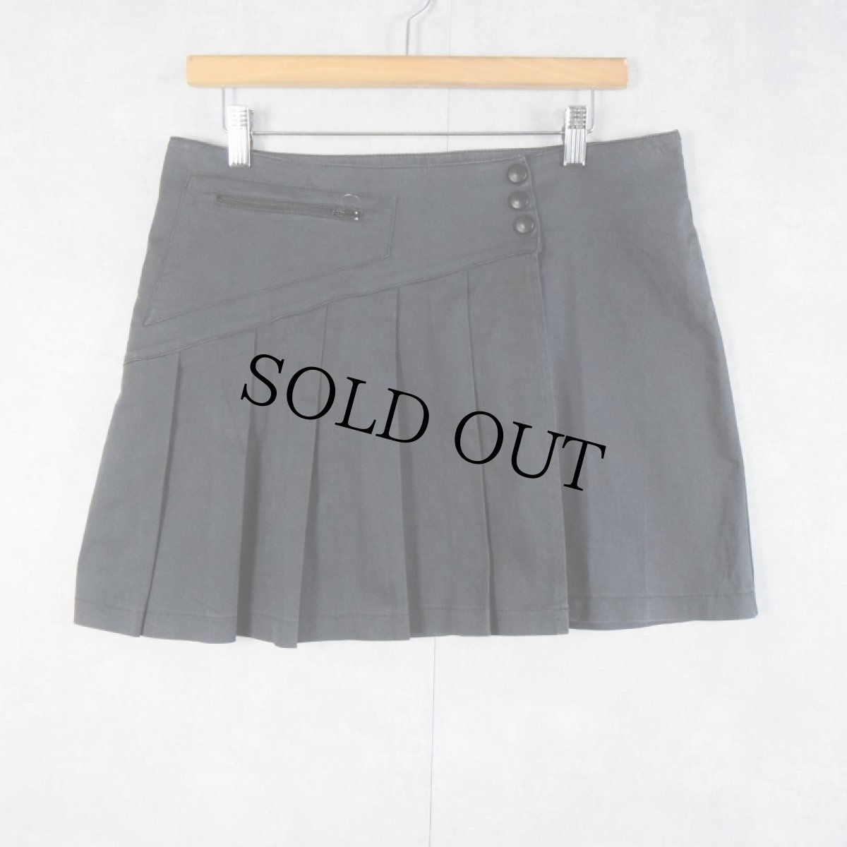 画像2: デザイン コットンプリーツラップスカート SIZE42 (2)