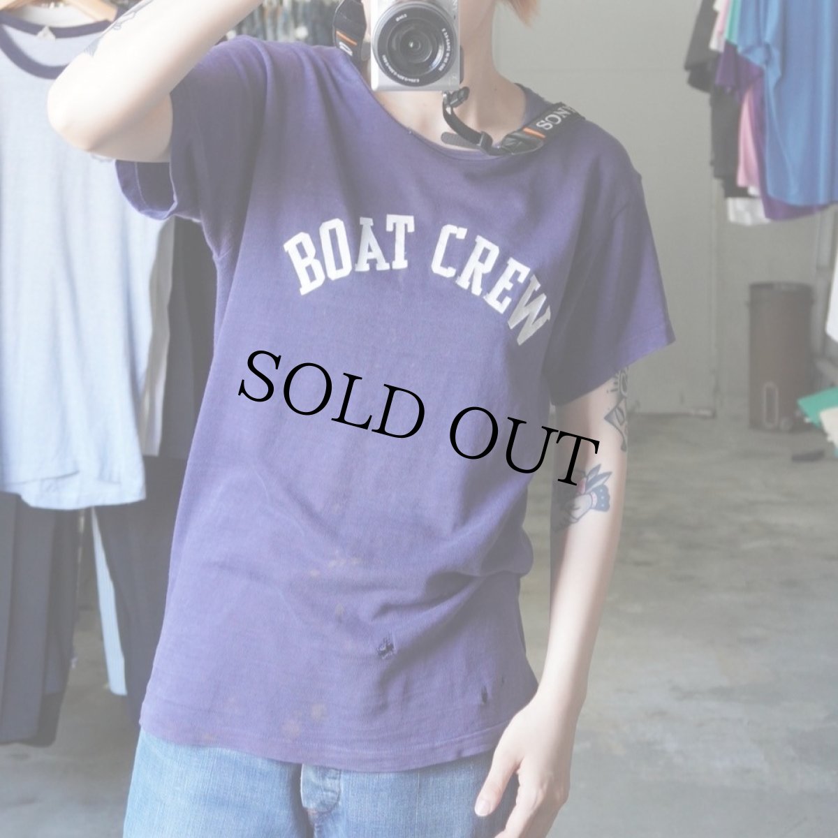 画像2: 50's Russell Southern USA製 "BOAT CREW" プリントTシャツ M (2)