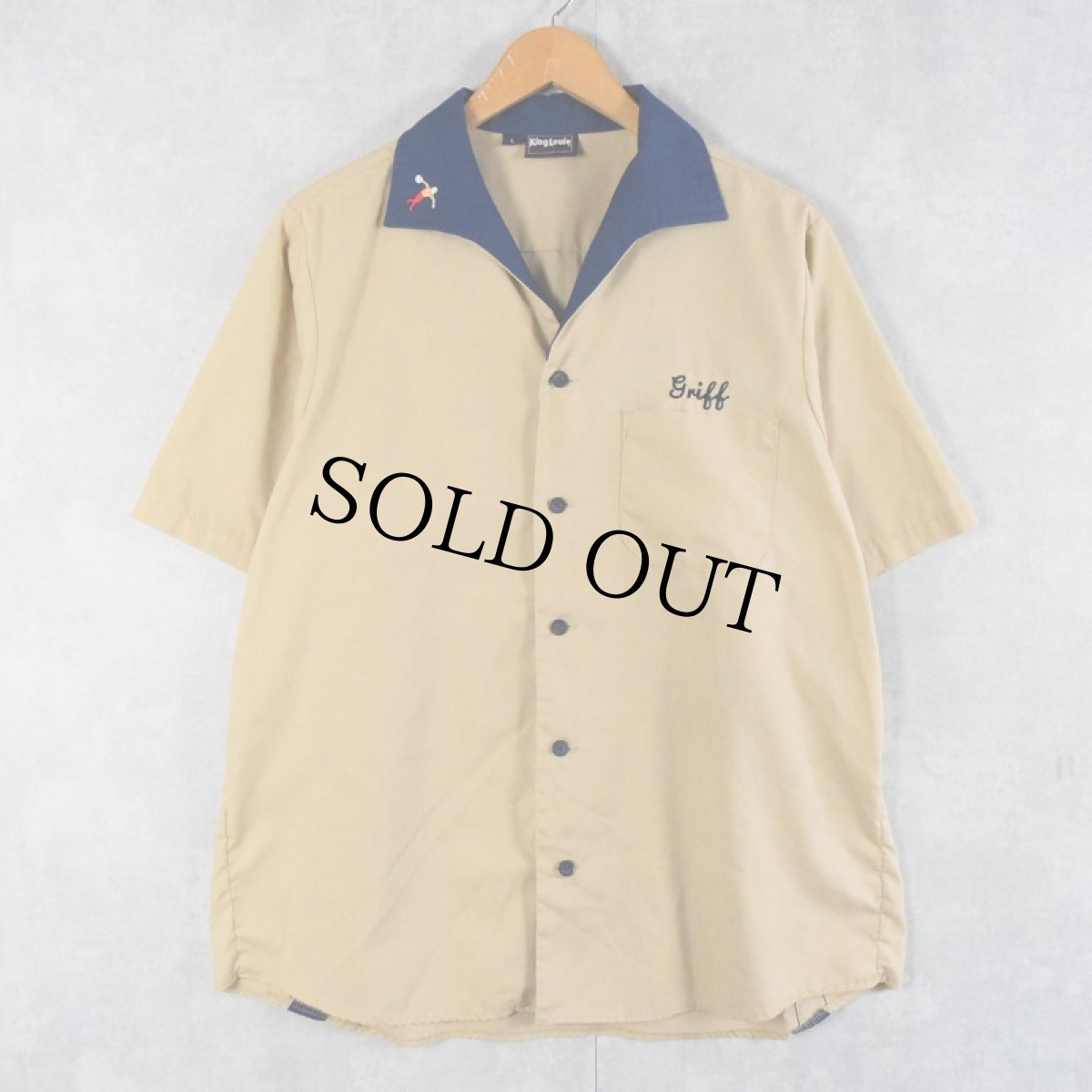 画像2: 90's King Louie USA製 "Gorgen FUNERAL HOME" ボーリングシャツ L (2)