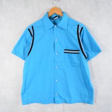 画像2: 90's Hilton USA製 "SECURITY ABSTRACT & TITLE" プリントボーリングシャツ M (2)