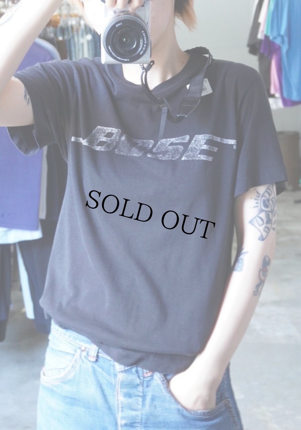 画像2: 80's BOSE USA製 音響機器メーカー ロゴプリントTシャツ BLACK M (2)