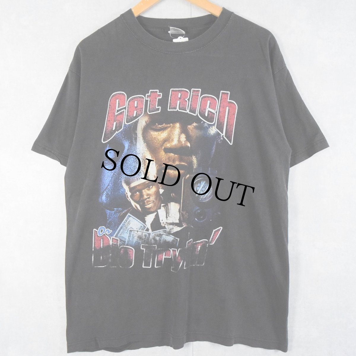 画像1: 2000's G Unit "50cent" ヒップホップTシャツ BLACK L (1)