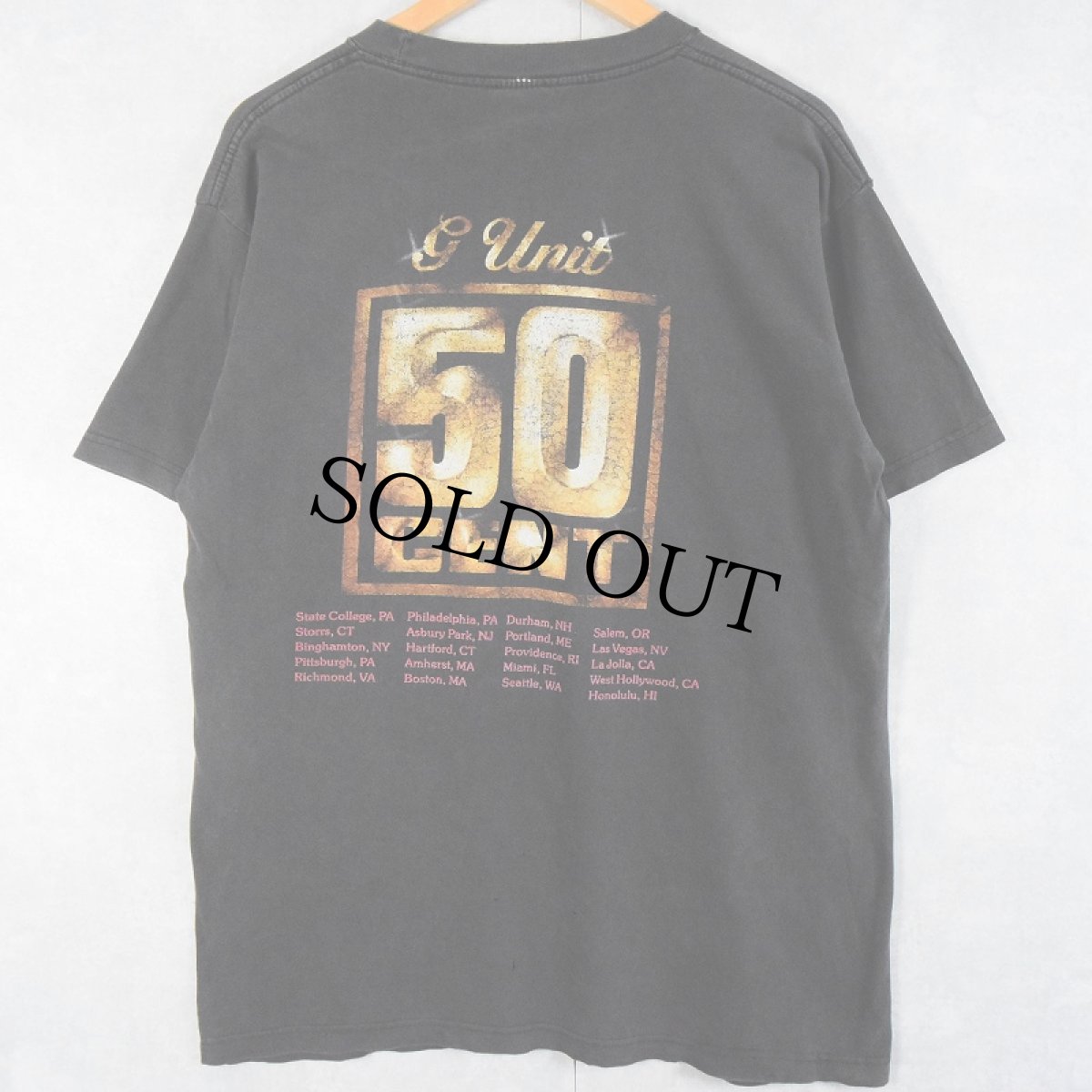 画像2: 2000's G Unit "50cent" ヒップホップTシャツ BLACK L (2)
